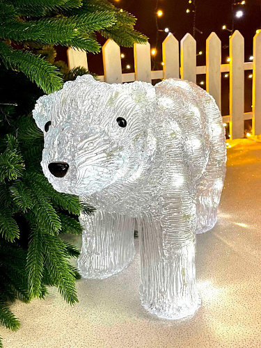 													Светодиодная фигура Медведь белый 35х60 см акрил Р-1815 фото 2
